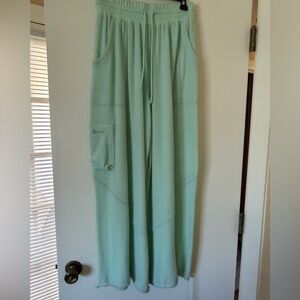 Urban Outfitters Mint Green Wide-Leg Jumpsuit with Drawstring Waist